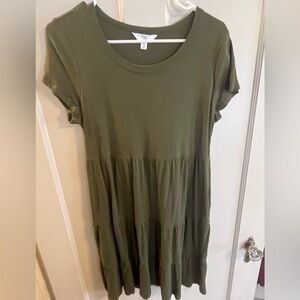 Time and Tru Olive Green Short Sleeve Dress Size S